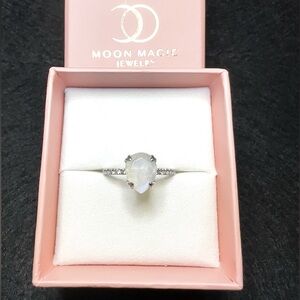 Moon Magic “Nymph” Pear Shaped Moonstone Ring Size 8